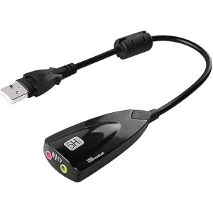 USB External Stereo Sound Adapter 5hv2 Multi-Function USB 2.0 External 3D Virtual 7.1 Channel Sound Card Adapter with 3.5mm Headphone Mic Jack for Mac Win PC Laptop Desktop