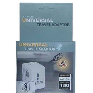 2 USB Universal Travel Adapter with Built in Dual USB Charger Ports Plug International Travel Adapter All in One Portable Travel Adapter