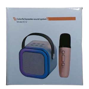 K12 USB-C-Charging Bluetooth speaker with 1 Mic Kids Karaoke Microphone Wireless Bluetooth Speaker with RGB LED Lighting for Kids