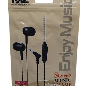 MZ M108 (Stereo Earphone) Strong Bass Stereo HD Wired  (Black, In the Ear)